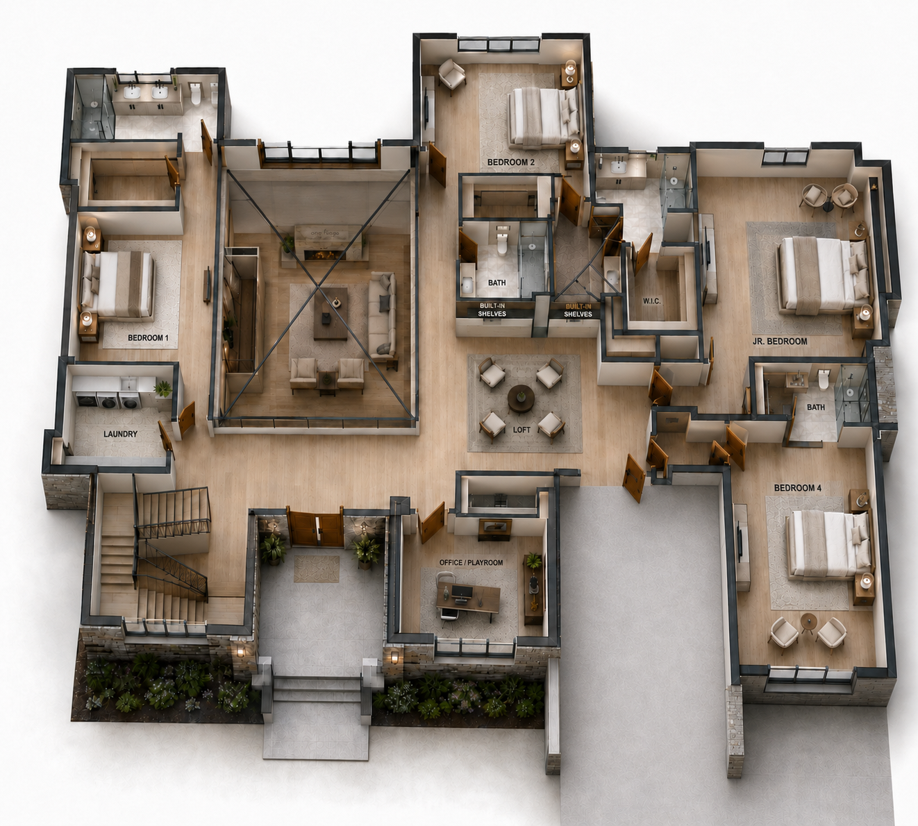 14756 Hopewell Road — Upper Level 3D Rendering